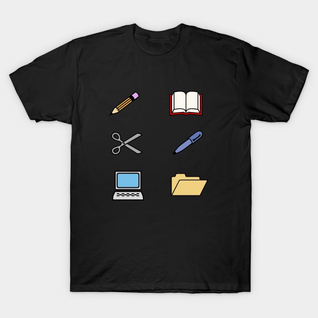 School & Office Supplies - Back to School or Work T-Shirt by softbluehum